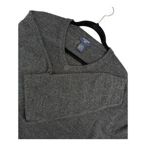 Dockers Dark Marled Gray V Neck Lightweight Pullover Long Sleeve Sweater XL